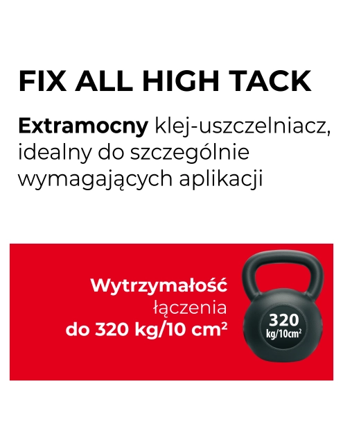 Zdjęcie: Klej uszczelniacz hybrydowy Fix All High Tack 125 ml biały SOUDAL