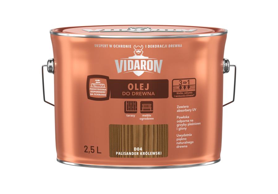 Zdjęcie: Olej palisander królewski D04 2,5 L VIDARON