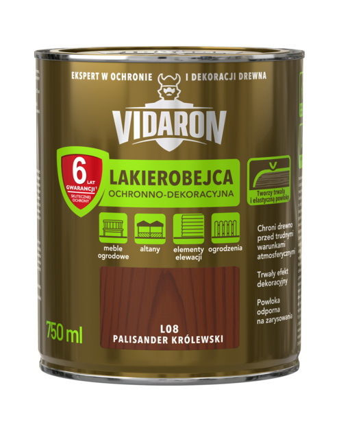 Zdjęcie: Lakierobejca palisander królewski L08 0,75 L VIDARON