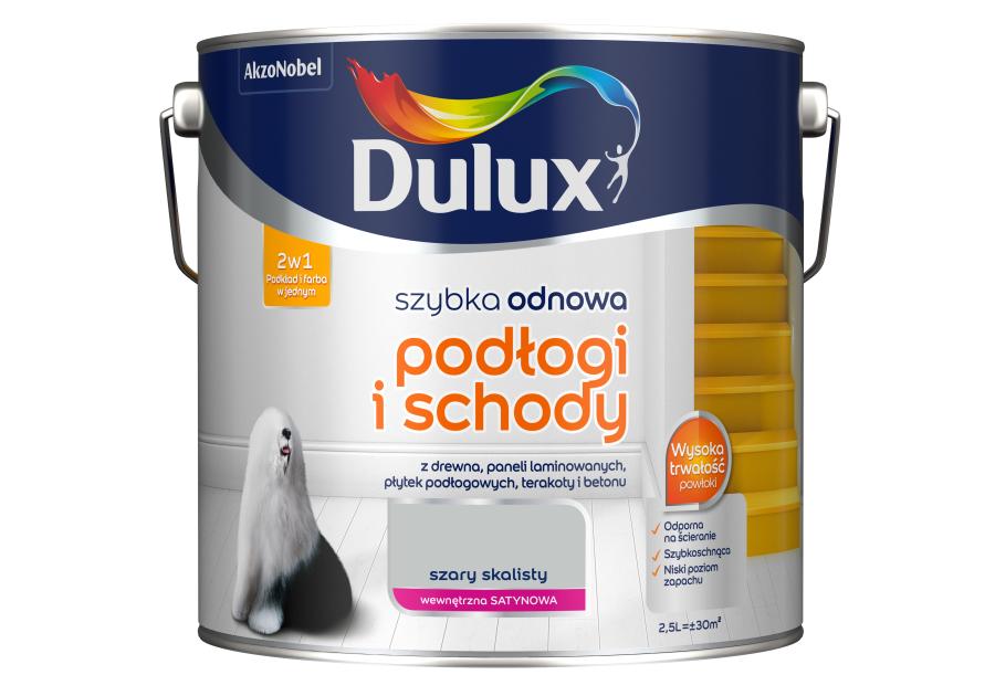 Zdjęcie: Farba Szybka Odnowa Podłogi-Schody 2,5 L szary skalisty DULUX