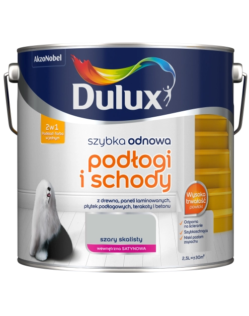 Zdjęcie: Farba Szybka Odnowa Podłogi-Schody 2,5 L szary skalisty DULUX