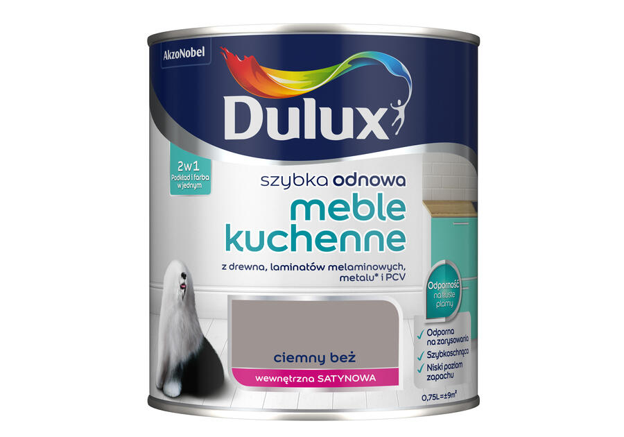 Zdjęcie: Farba Szybka Odnowa Meble kuchenne 2,5 L ciemny beż DULUX