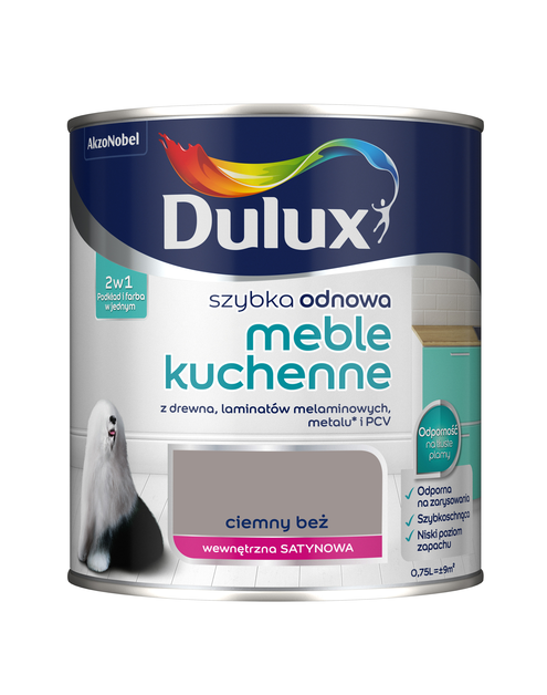 Zdjęcie: Farba Szybka Odnowa Meble kuchenne 2,5 L ciemny beż DULUX