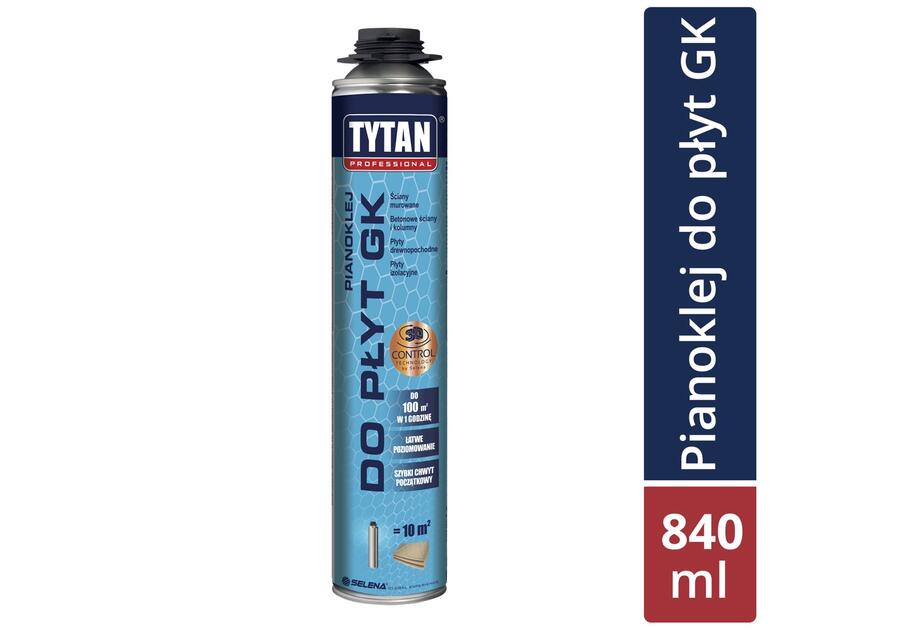 Zdjęcie: Pianoklej do płyt GK w wersji pistoletowej 840 ml TYTAN PROFESSIONAL