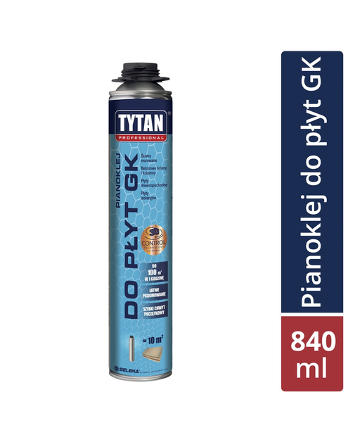 Zdjęcie: Pianoklej do płyt GK w wersji pistoletowej 840 ml TYTAN PROFESSIONAL