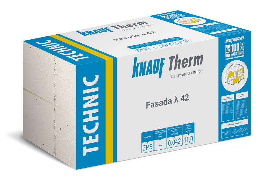 Zdjęcie: Styropian Therm Tech Fasada 42, 40x500x1000 mm KNAUF INDUSTRIES