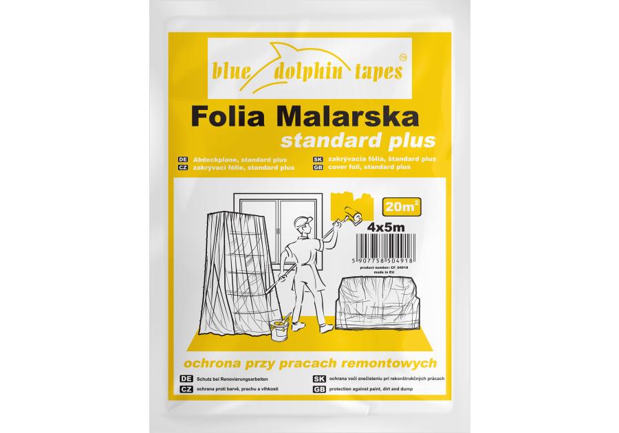 Zdjęcie: Folia malarska 4 m x 5 m BLUEDOLPHIN