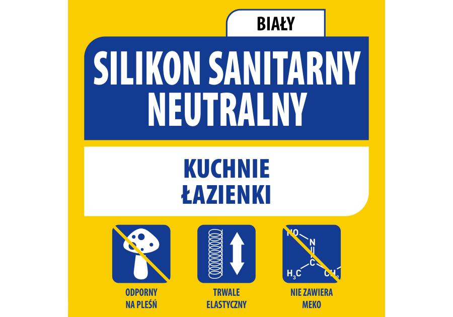 Zdjęcie: Silikon sanitarny neutralny 280 ml biały SOUDAL