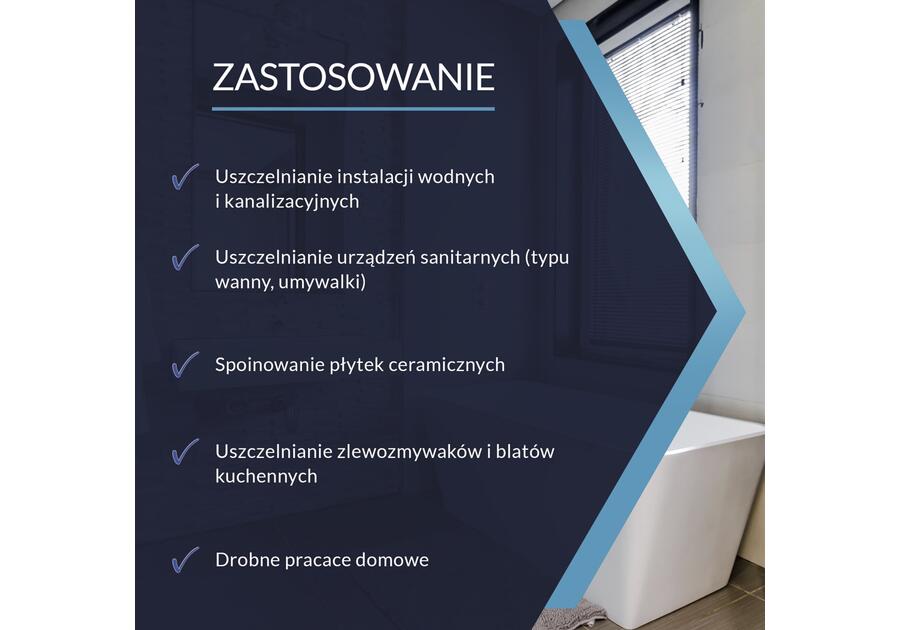 Zdjęcie: Silikon sanitarny biały 300 ml PSB