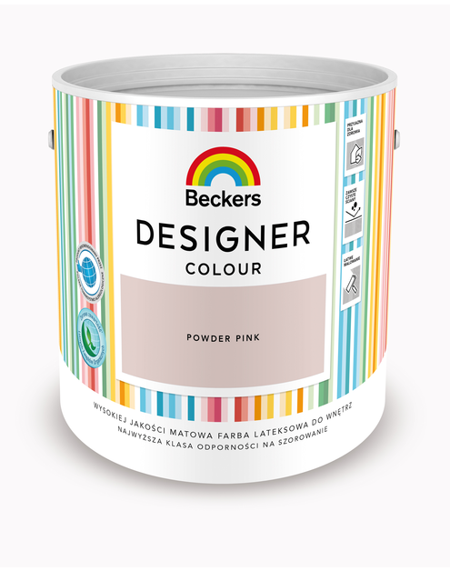 Zdjęcie: Farba lateksowa Designer Colour Powder Pink 2,5 L BECKERS