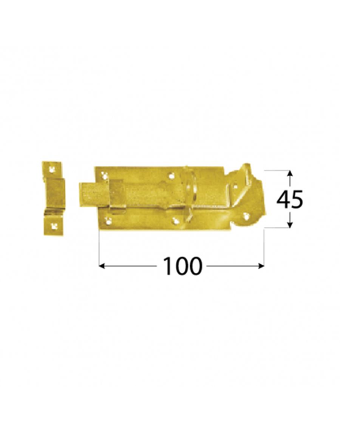 Zdjęcie: Zasuwka zamykana z ryglem prostym 100x45x5 WZP 100 DMX