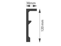 Zdjęcie: Listwa maskująca szynę karniszową z polimeru HD LK-2 biała, 3 metry 12x3,8 cm DMS