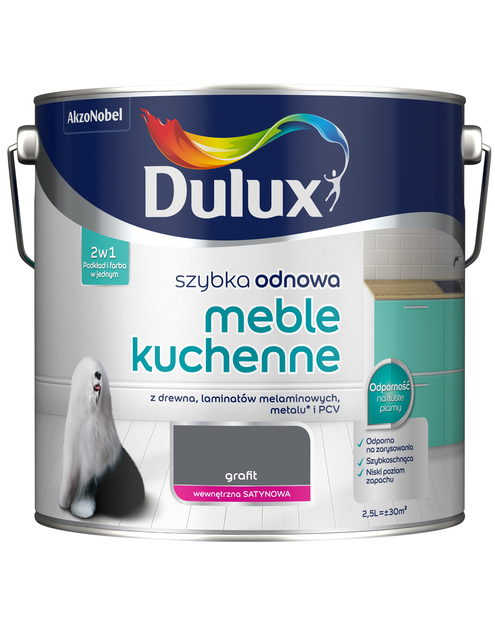 Zdjęcie: Farba Szybka Odnowa Meble kuchenne 0,75 L turkusowy błękit DULUX