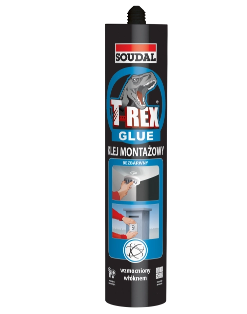 Zdjęcie: Klej montażowy bezbarwny T-Rex 310 g SOUDAL