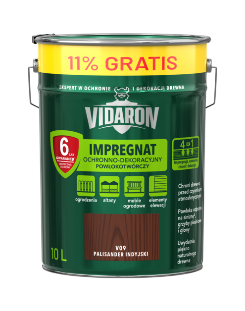 Zdjęcie: Impregnat powłokotwórczy palisander indyjski V09 10 L VIDARON