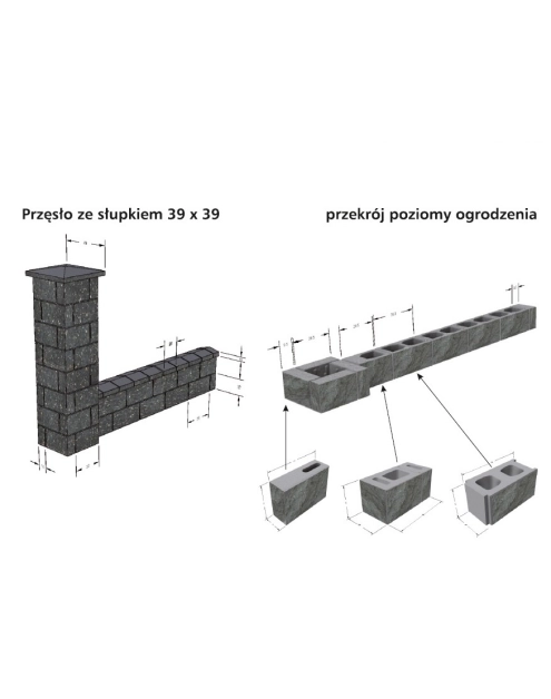 Zdjęcie: Daszek czterospadowy AmerFence DA-490x50x490 mm grafit TEKNOAMBERBLOK