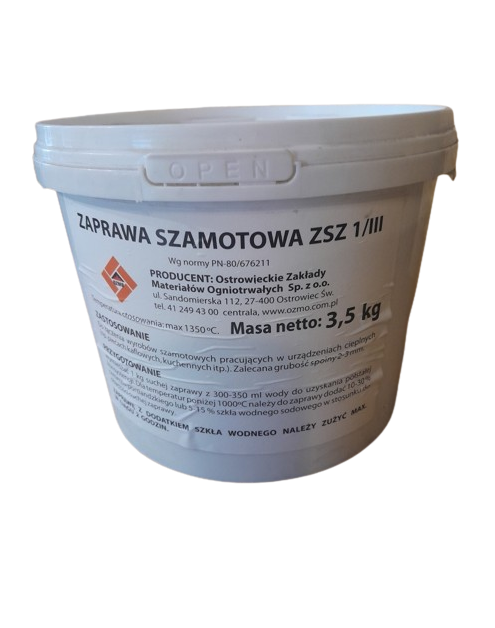 Zdjęcie: Zaprawa szamotowa ZSZ 1/III 3,5 kg TABEX-OZMO