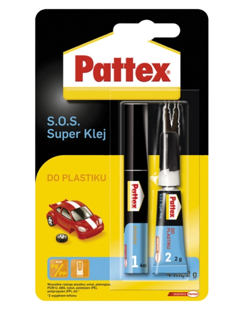 Zdjęcie: Klej do plastiku 2g+ 4 ml S.O.S PATTEX