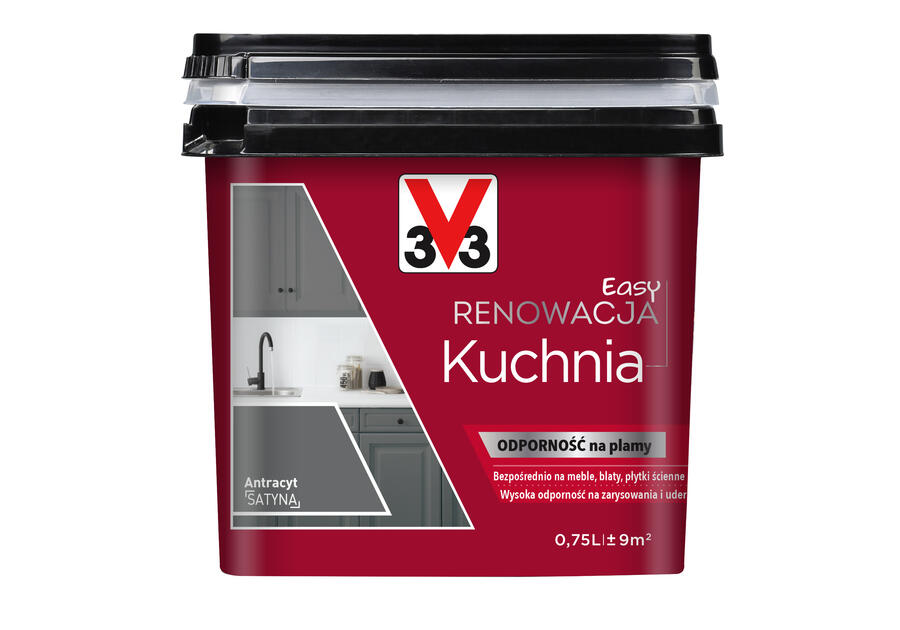 Zdjęcie: Farba renowacyjna Easy Renowacja Kuchnia antracyt 0,75 L V33