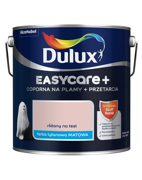 Zdjęcie: Farba lateksowa EasyCare+ Różany na Test 2,5 L DULUX