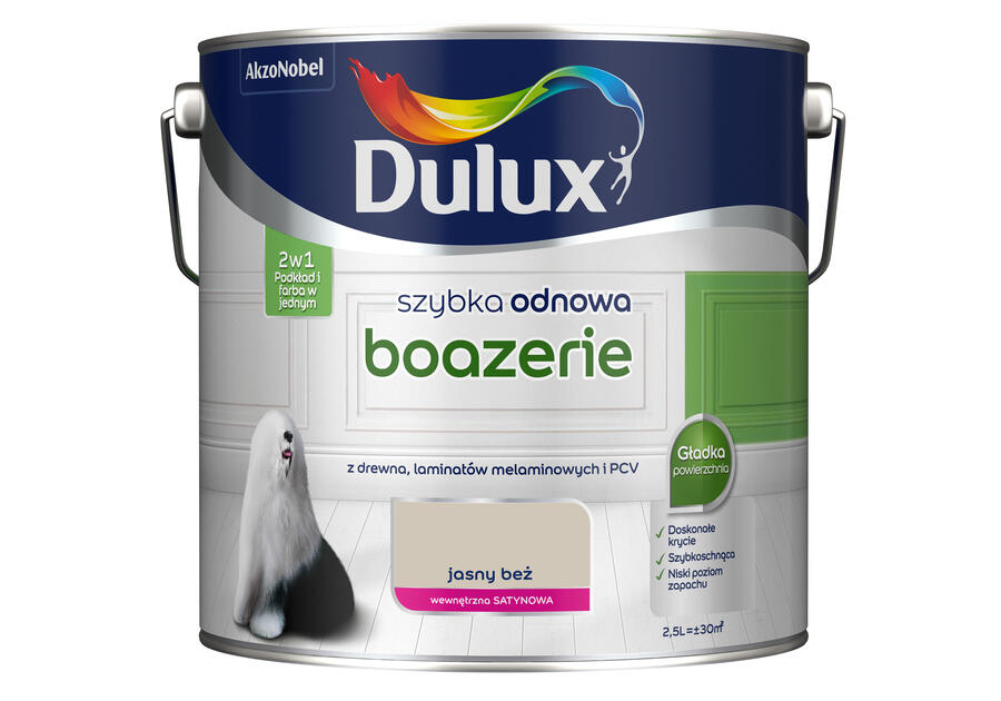 Zdjęcie: Farba Szybka Odnowa Boazeria 2,5 L jasny beż DULUX