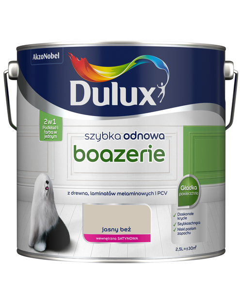 Zdjęcie: Farba Szybka Odnowa Boazeria 2,5 L jasny beż DULUX