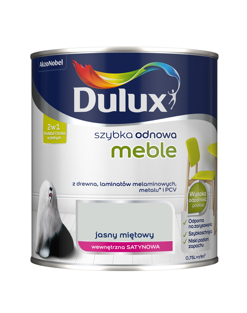 Zdjęcie: Farba Szybka Odnowa Meble 0,75 L jasny miętowy DULUX