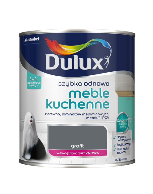 Zdjęcie: Farba Szybka Odnowa Meble kuchenne 2,5 L grafit DULUX