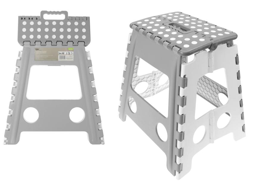 Zdjęcie: Taboret Alex, wysokość 39 cm, grey & white DECOR