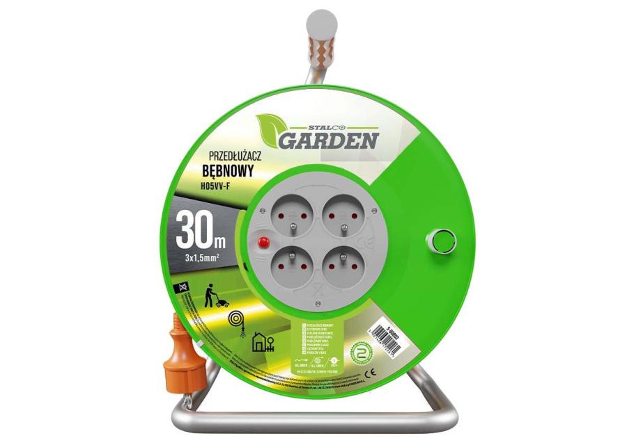 Zdjęcie: Przedłużacz bębnowy garden eco line 25 m, 10a, 3x1mm s-80800 STALCO