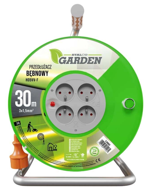 Zdjęcie: Przedłużacz bębnowy garden eco line 25 m, 10a, 3x1mm s-80800 STALCO