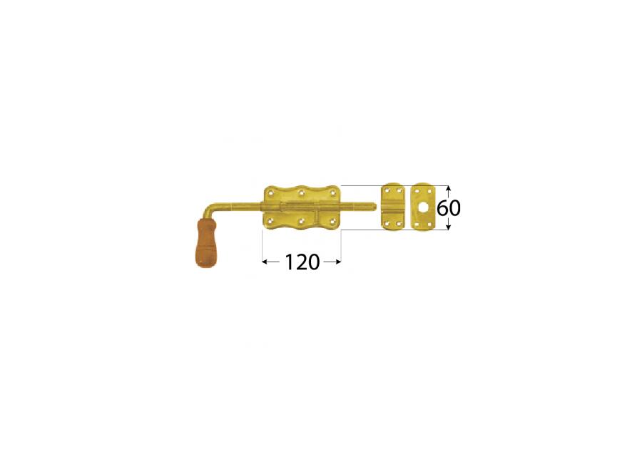 Zdjęcie: Zasuwka ryglowa 120x60x1,3 mm WRG 120 DMX