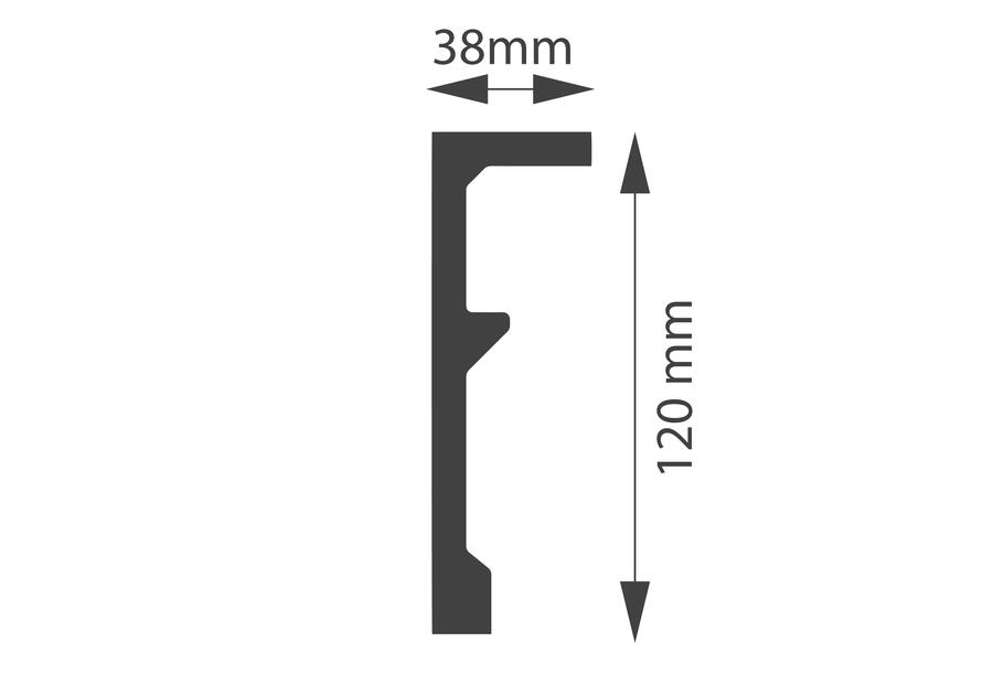 Zdjęcie: Listwa maskująca szynę karniszową z polimeru HD LK-2 biała, 11,8x3,7 cm DMS