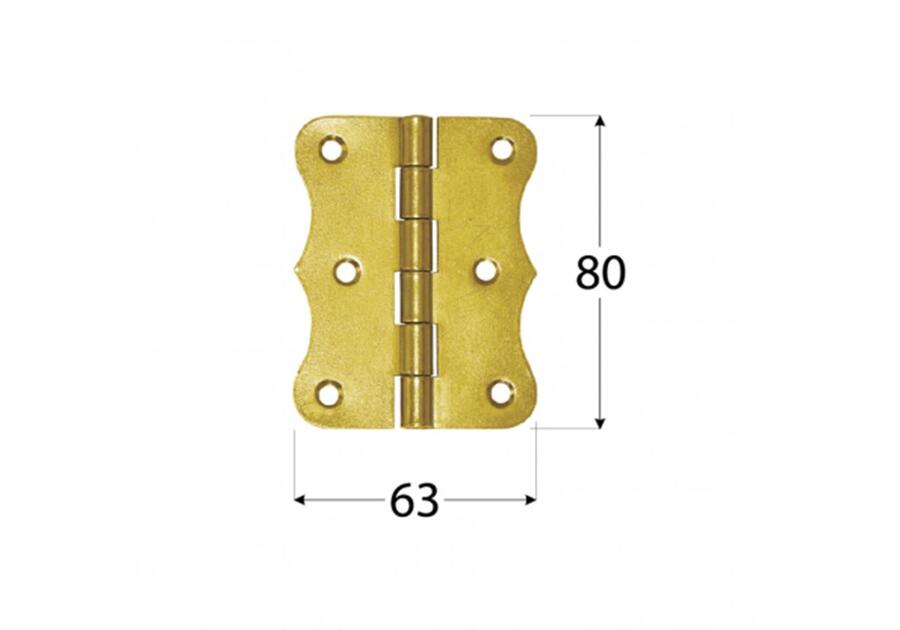 Zdjęcie: Zawias budowlany ozdobny 80x63x1,5 mm ZO80 DOMEX