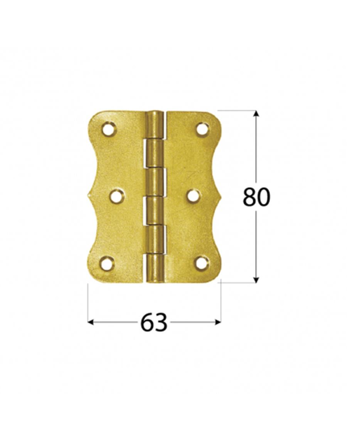 Zdjęcie: Zawias budowlany ozdobny 80x63x1,5 mm ZO80 DOMEX