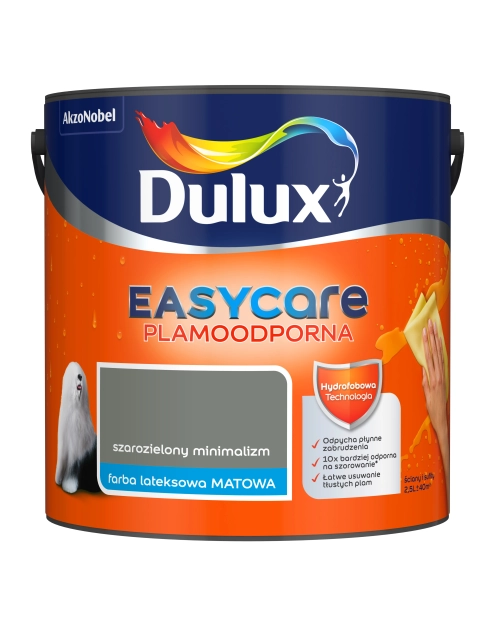 Zdjęcie: Farba lateksowa Easy Care szarozielony minimalizm 2,5 L DULUX