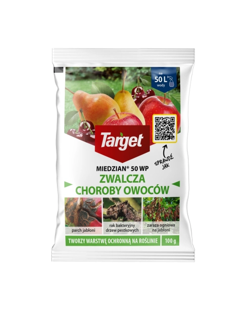 Zdjęcie: Środek na choroby grzybowe owoców Miedzian 50WP 0,1 kg TARGET