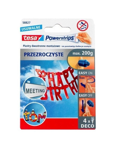 Zdjęcie: Plastry Powerstrips Deco 4 szt. TESA