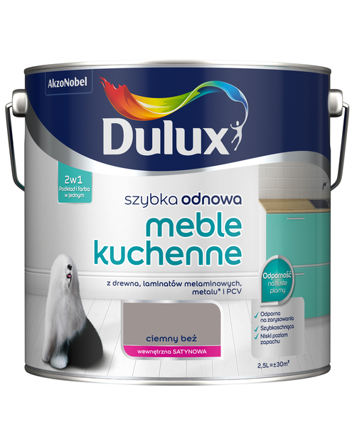 Zdjęcie: Farba Szybka Odnowa Meble kuchenne 0,75 L szary granitowy DULUX