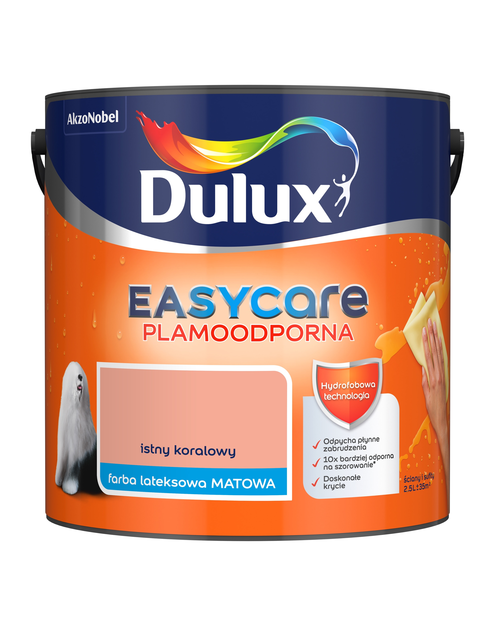 Zdjęcie: Farba do wnętrz EasyCare 2,5 L istny koralowy DULUX