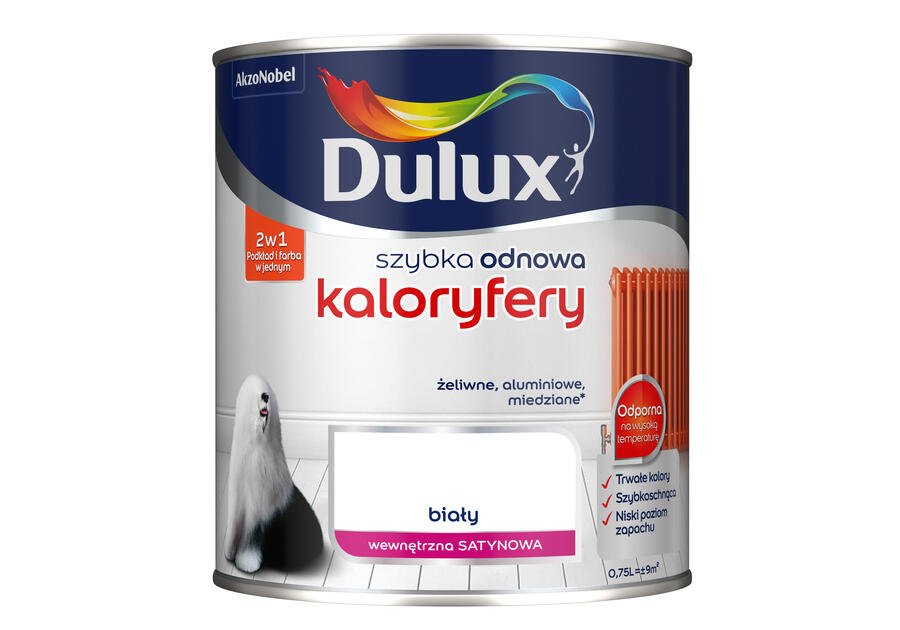 Zdjęcie: Farba Szybka Odnowa Kaloryfery 0,75 L biała DULUX