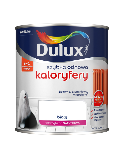 Zdjęcie: Farba Szybka Odnowa Kaloryfery 0,75 L biała DULUX