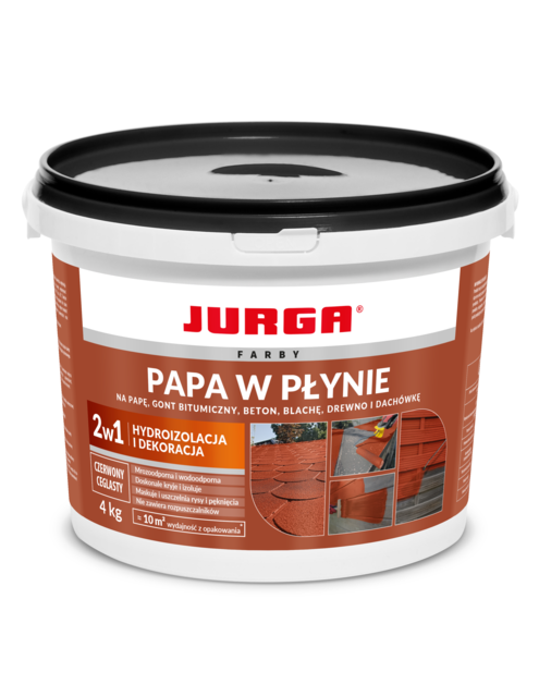 Zdjęcie: Papa w płynie czerwony ceglasty 4 kg JURGA