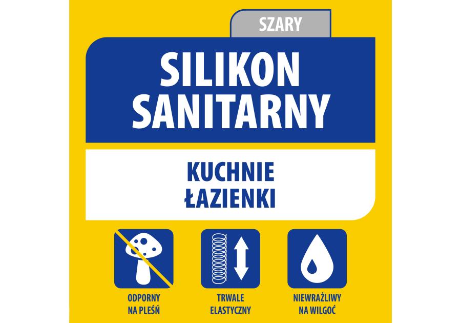 Zdjęcie: Silikon sanitarny 280 ml szary SOUDAL