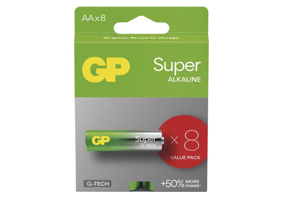 Zdjęcie: Bateria alkaliczna GP SUPER AA (LR6) 8VP EMOS