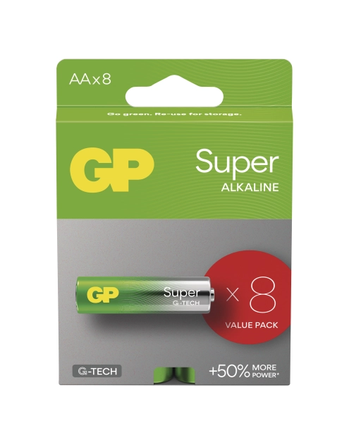 Zdjęcie: Bateria alkaliczna GP SUPER AA (LR6) 8VP EMOS