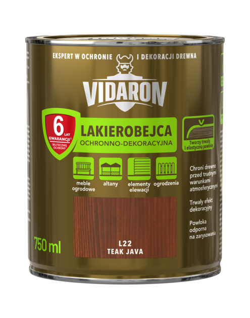 Zdjęcie: Lakierobejca teak java L 22 - 0,75 L VIDARON