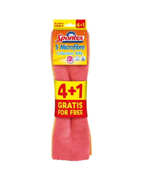 Zdjęcie: Zestaw ściereczek z mikrofibry XXL 4 + 1 gratis SPONTEX