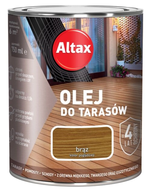 Zdjęcie: Olej do tarasu 0,75 L brąz ALTAX