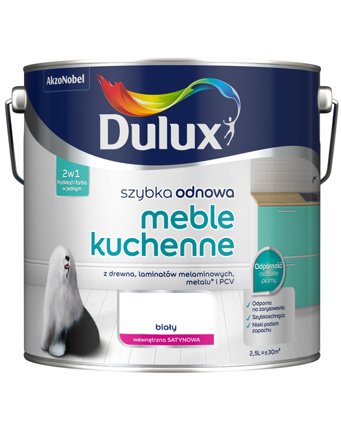 Zdjęcie: Farba Szybka Odnowa Meble kuchenne 0,75 L biała DULUX